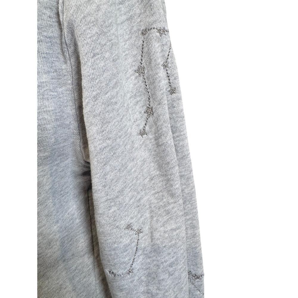 Loft Sweatshirt Gray Constellation Star Embroidered Long Sleeve Crew Neck S - Picture 7 of 9